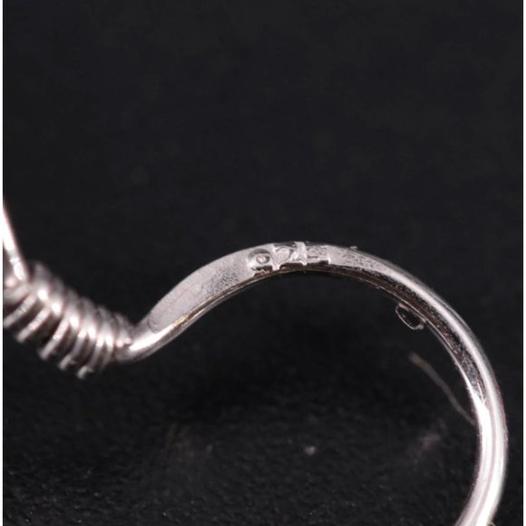 Sterling Silver 925 Topaz & Cubic Zirconia Dangle Earrings - Picture 4 of 4